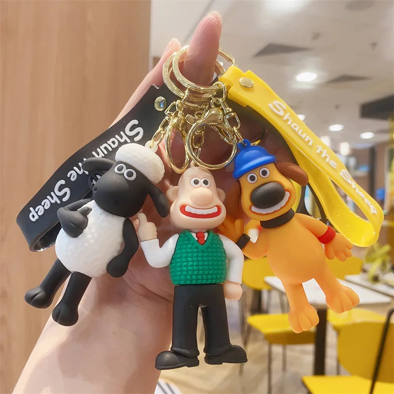 Cute Cartoon Lamb Sean Doll Key chain creative cartoon couple bag pendant car key chain