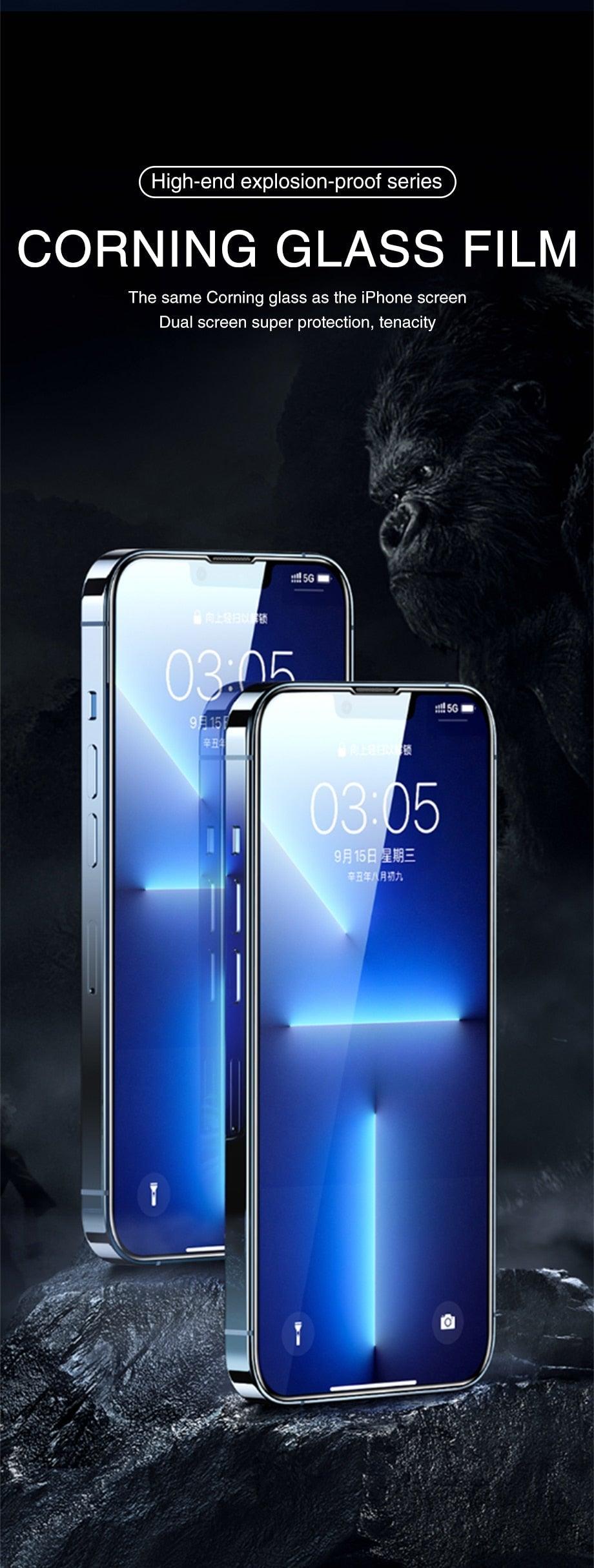 120D New upgrade Tempered Glass For iPhone 14 13 12 7 8 Plus Mini XR X XS Screen Protector For Iphone 14 13 12 11 Pro Max Glass Anti-Scratch HD Tempered Glass Screen Protector