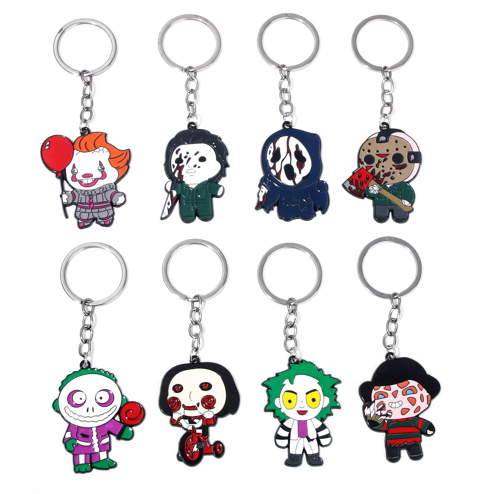 New Cartoon Anime Horror Killer Enamel Keychain Pendant Jack the Ripper Black Friday Keyring Cosplay Props Men Women Bag Jewelry