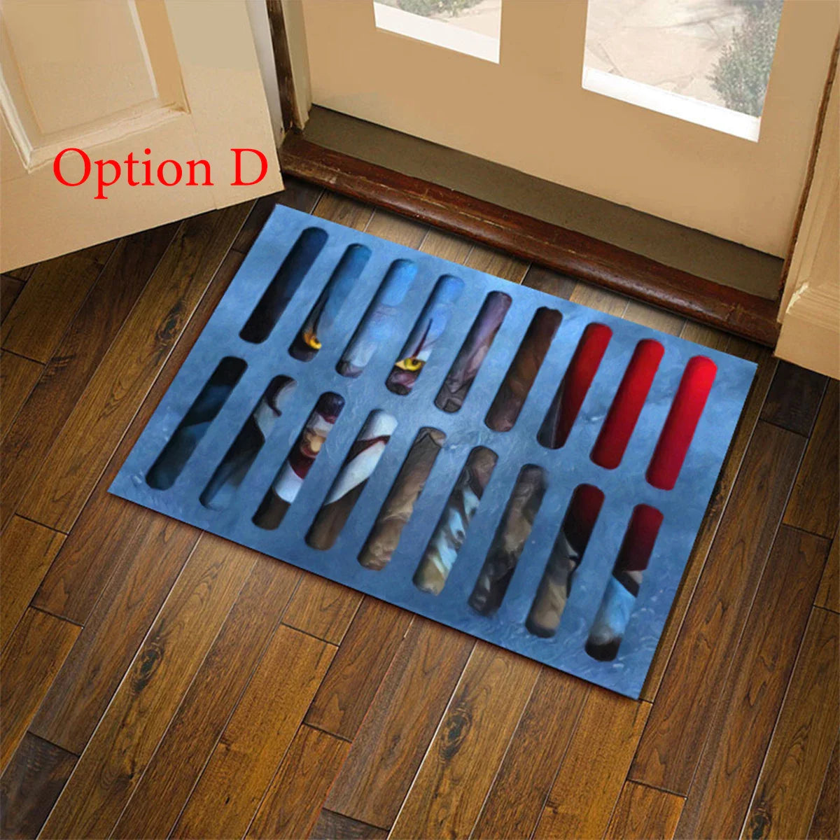 Halloween Door Mat Halloween Decorations Scary 3D Optical Illusion Clown Door Mat Indoor and Outdoor Welcome Doormat Area Rug
