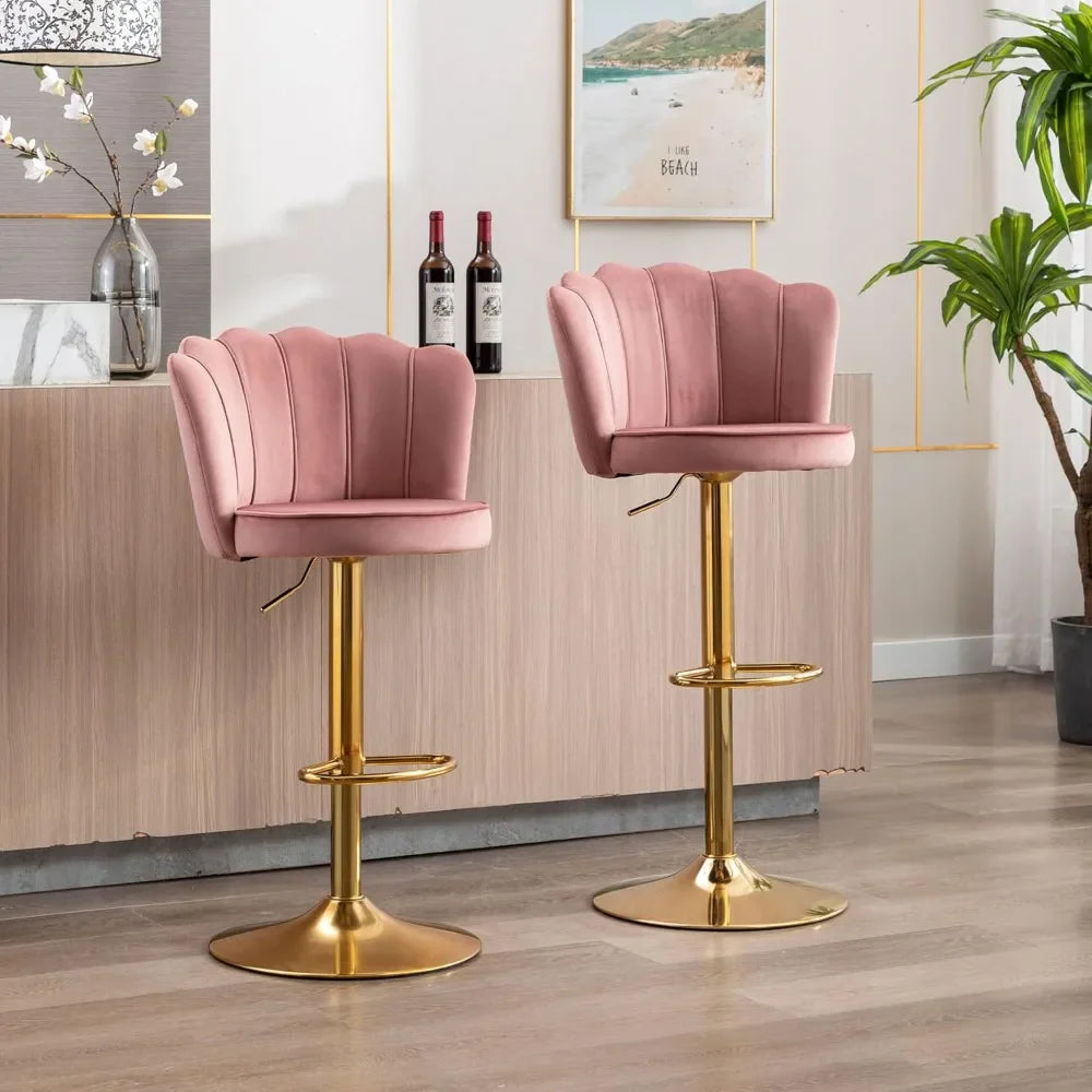 Rotating bar stool Using soft velvet fabric and high-density sponge for softness and comfort Suitable for kitchen, bar, club