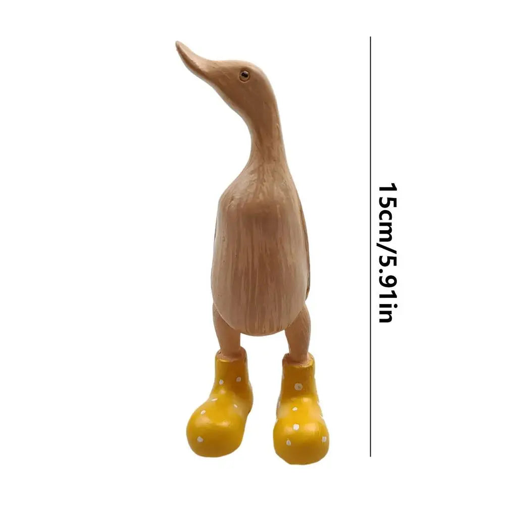 Duck Sculpture With Rain Boots | Spotted Wellies Boots Resin Duck Figurine | Duck Statue With Boots Garden Decor For Party Yard