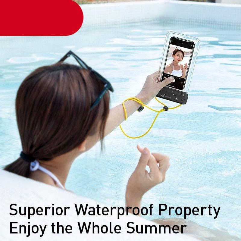 Unique Soft Waterproof Phone Case 7.2inch IPX8 Waterproof Phone Bag For iPhone 13 Waterproof Pouch Diving Surfing Phone Bag Case Cover Adjustable Rope Phone Case