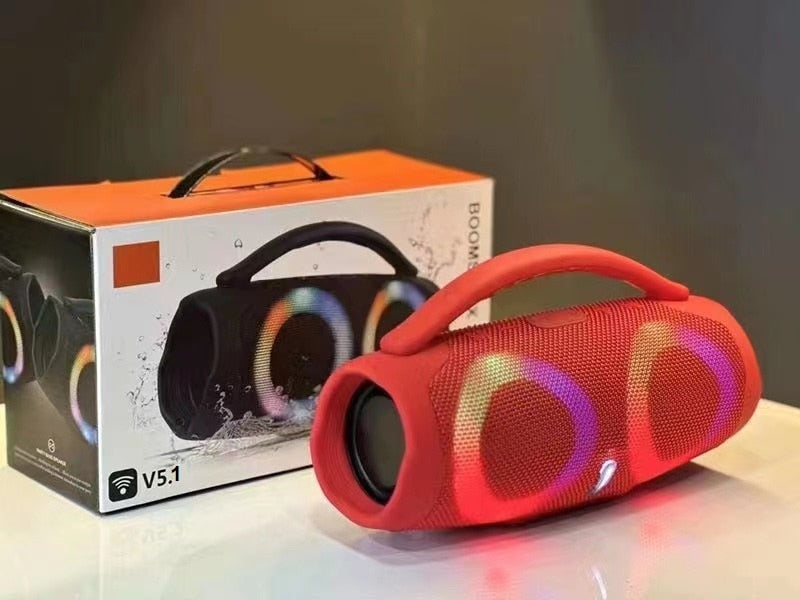 100W high power bluetooth speaker portable RGB colorful light waterproof wireless subwoofer 360 stereo surround TWS FM boombox