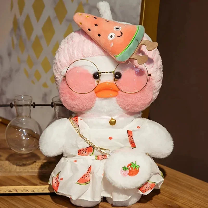 12 Inch Cute Cartoon Lalafanfan Duck Plush Toys Soft Duck Stuffed Dolls Pillow Decor Christmas Birthday Gifts for Girl Friends