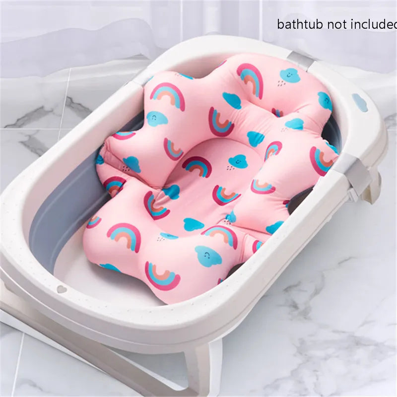 Baby Shower Bath Tub Pad, Non-Slip Newborn Bathtub Cushion Mat
