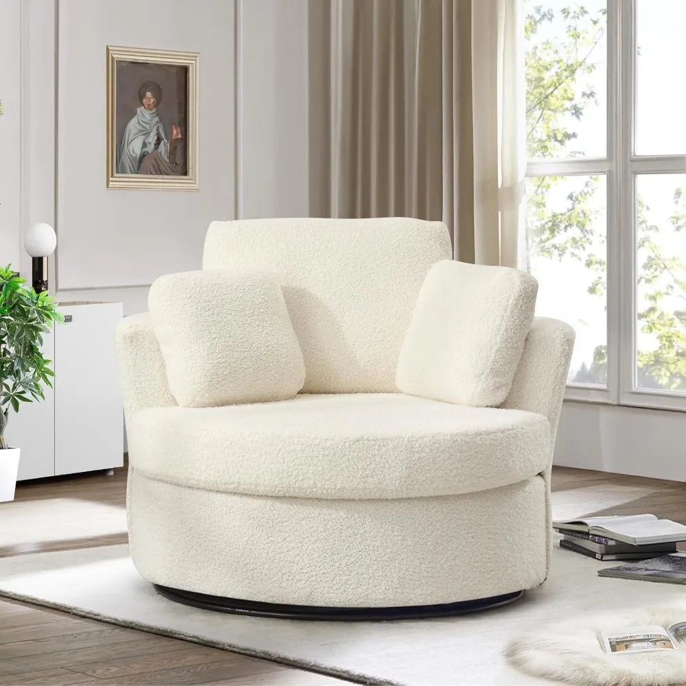 Swivel Barrel Chair for Living Room, Oversized Accent Chair, Modern Arm Chair,Comfy Single Sofa Chair for Nursery,Bedroom