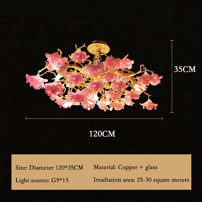 Led Glass Chandelier Living Room Furniture Pendant Light Aesthetic Room Decor Flowers Hanging Lamp Candle Warmer Ceiling