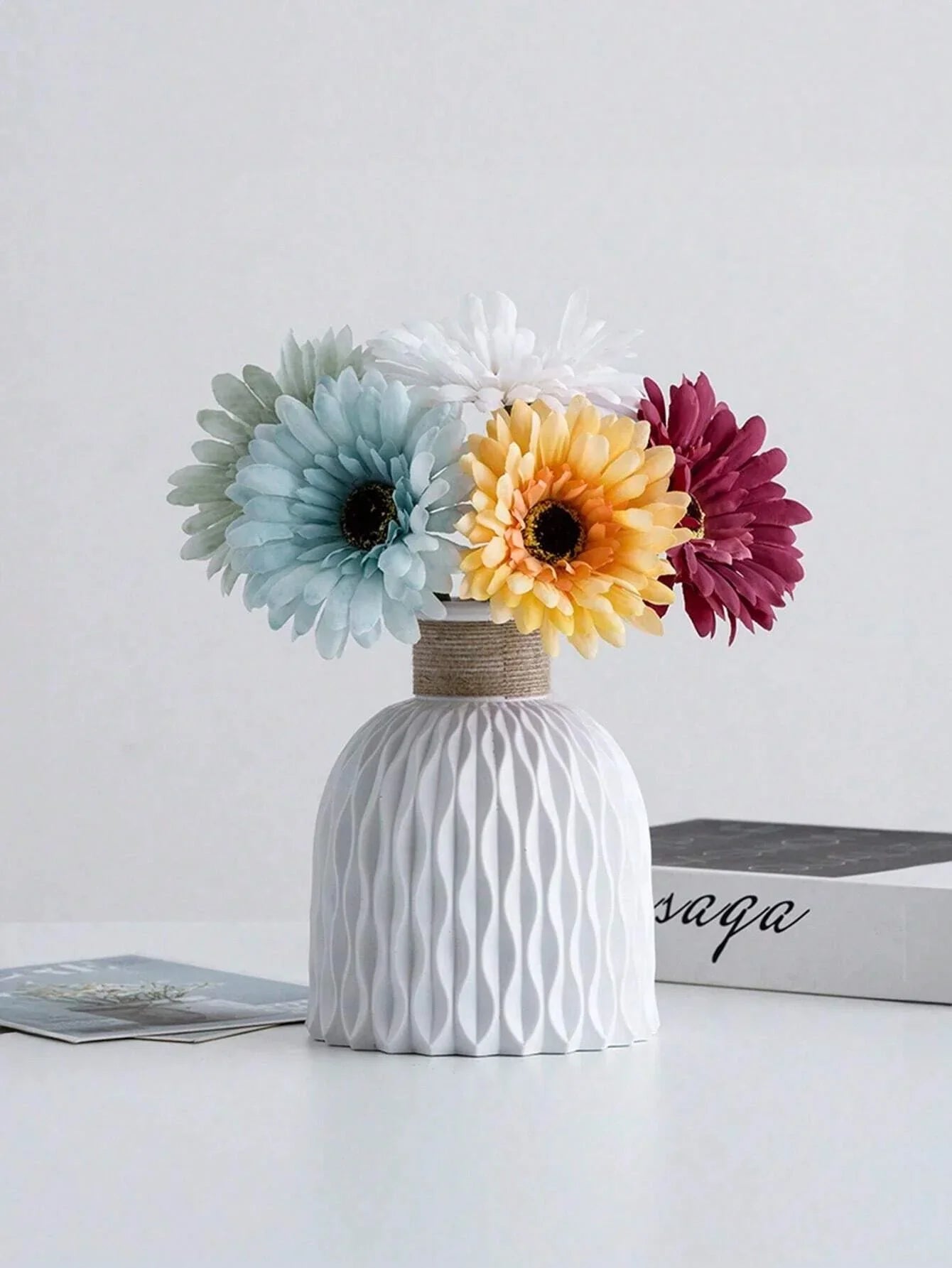Plastic Flower Vase,Faux Ceramic Vase For Home Decoration Flower Arrangements,Home Decor,Flower Vase,Centerpiece,Table Decor