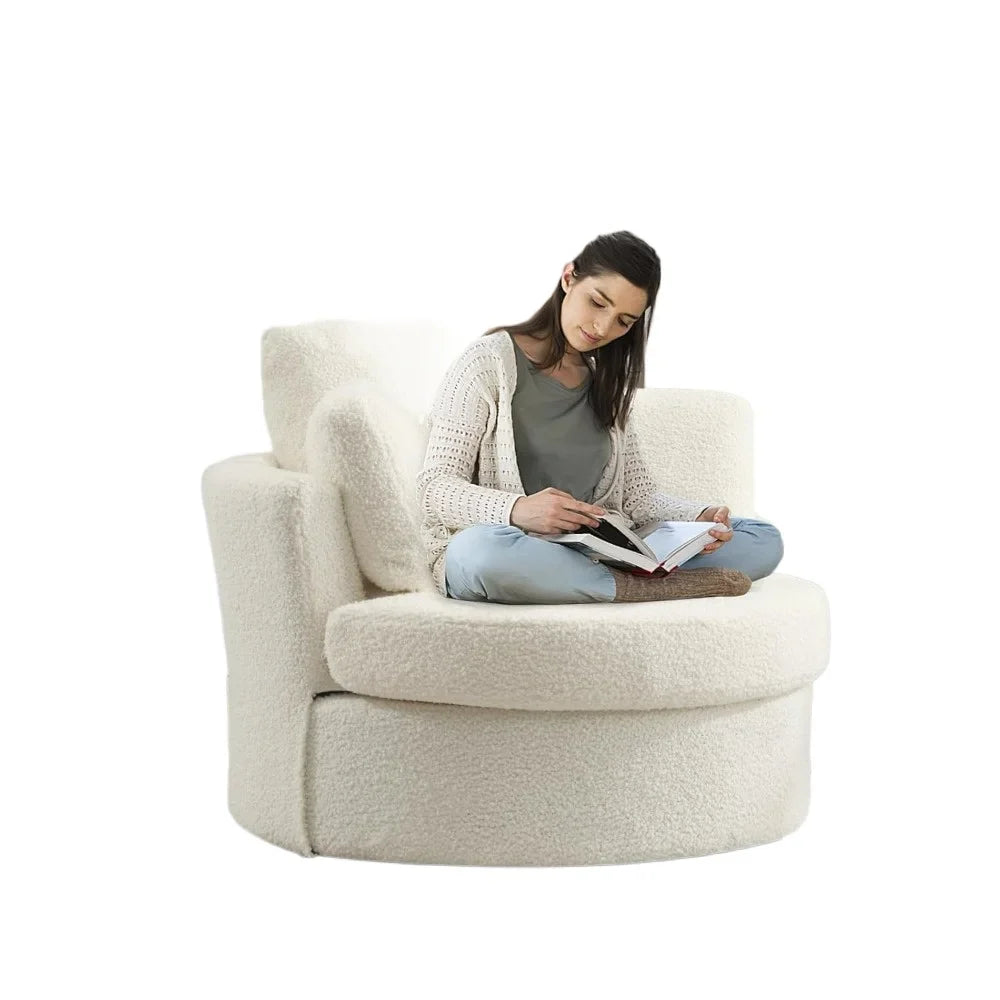 Swivel Barrel Chair for Living Room, Oversized Accent Chair, Modern Arm Chair,Comfy Single Sofa Chair for Nursery,Bedroom