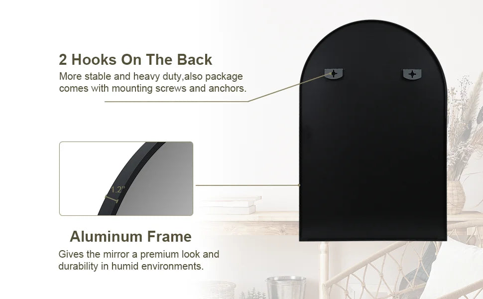 Mirror for Bathroom,Mirrors for Wall,24''x36'',Vanity Mirror for Bedroom Dresser, Entryway, Living Room, Metal Frame