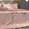 25mm Mulberry Silk Flowers Bedding set Top Grade Luxury Mulberry Silk Soft Duvet Cover Bed sheet 2Pillowcases Double Queen King