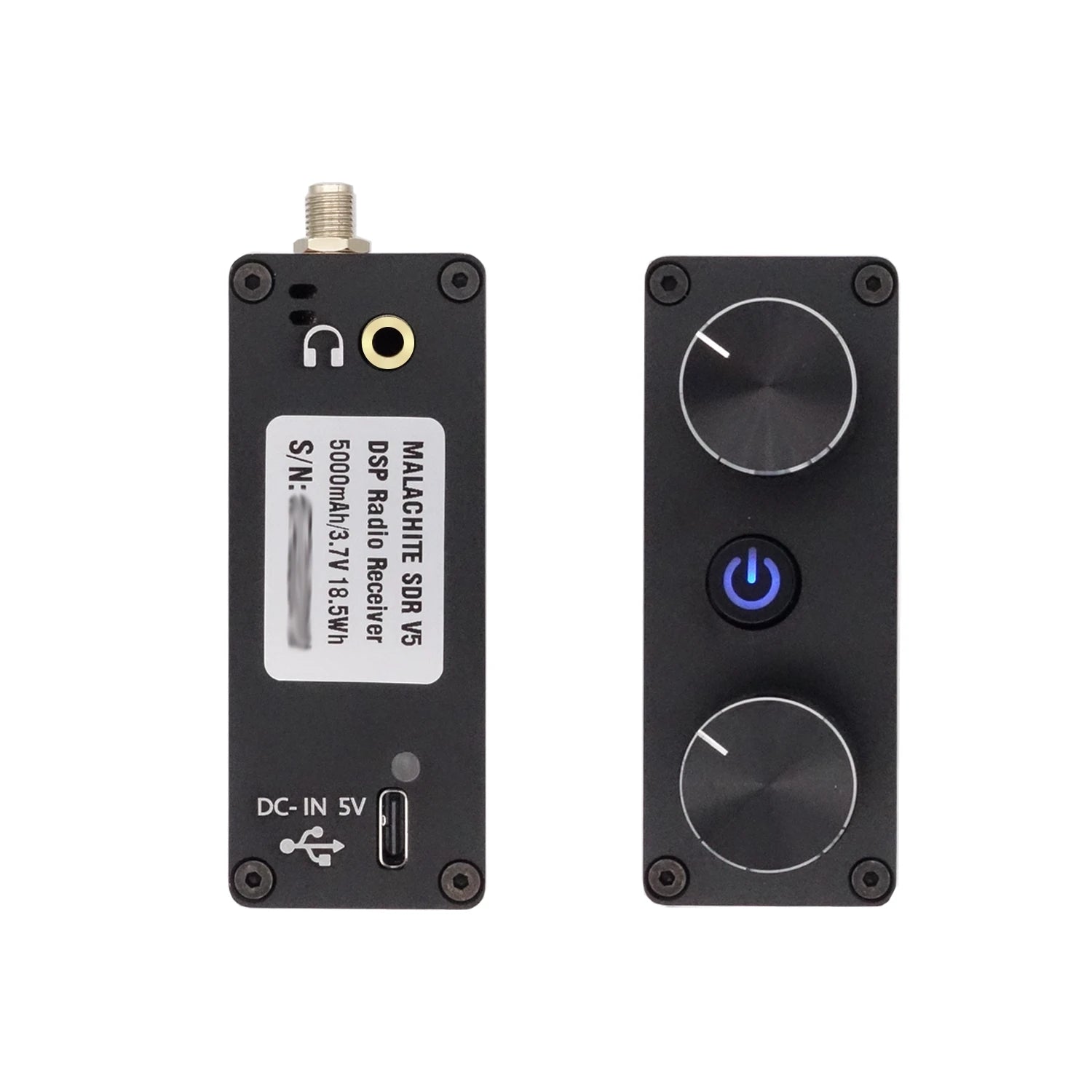 Malachite DSP SDR 1.10d Radio Receiver V5 With Optional Board Metal Case 5000mAh AM CW SSB NFM WFM