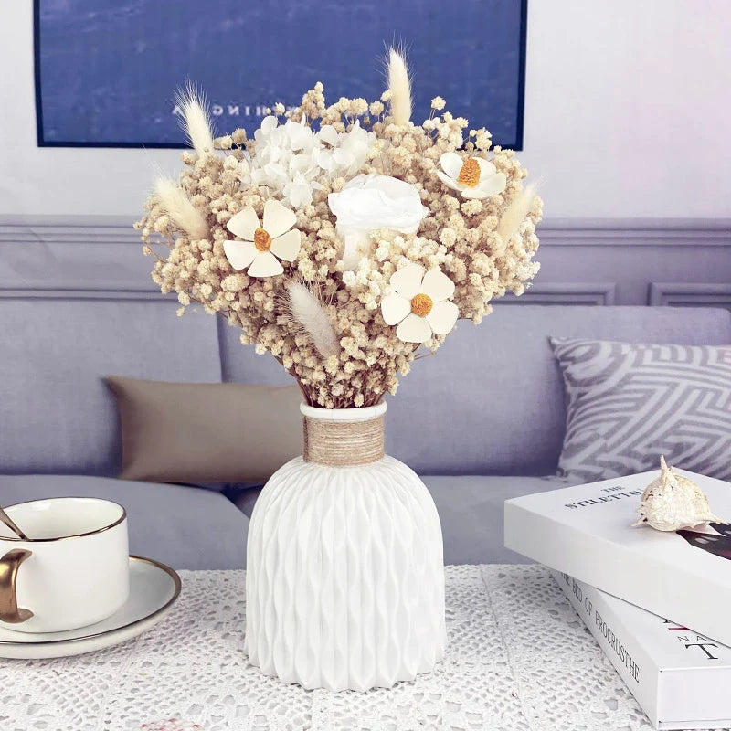 Plastic Flower Vase,Faux Ceramic Vase For Home Decoration Flower Arrangements,Home Decor,Flower Vase,Centerpiece,Table Decor