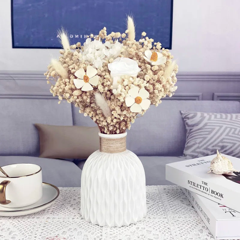 Plastic Flower Vase,Faux Ceramic Vase For Home Decoration Flower Arrangements,Home Decor,Flower Vase,Centerpiece,Table Decor