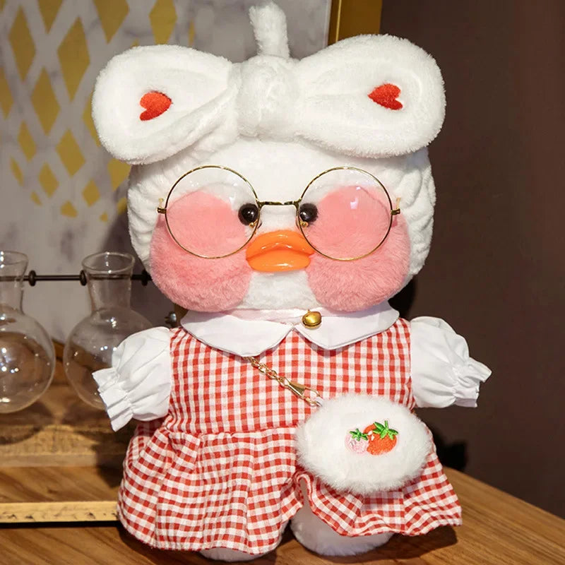 12 Inch Cute Cartoon Lalafanfan Duck Plush Toys Soft Duck Stuffed Dolls Pillow Decor Christmas Birthday Gifts for Girl Friends