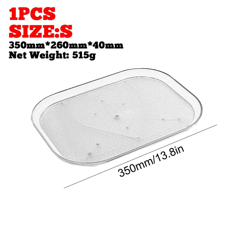 Turntable Organizer Lazy Susan For Refrigerator 360 Rotatable Rectangle Storage Rack Clear Turntable Rack For Kitchen Cabinet