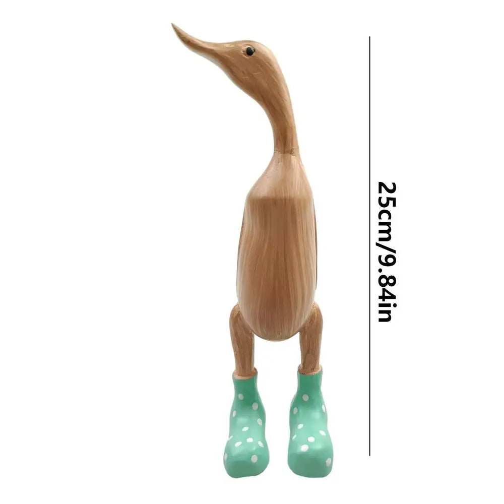 Duck Sculpture With Rain Boots | Spotted Wellies Boots Resin Duck Figurine | Duck Statue With Boots Garden Decor For Party Yard