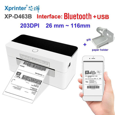 463B Thermal Label Printer 100*100 /150 Bluetooth Shipping Express Barcode Printer Label Holder POS For MacOS/Windows/Android