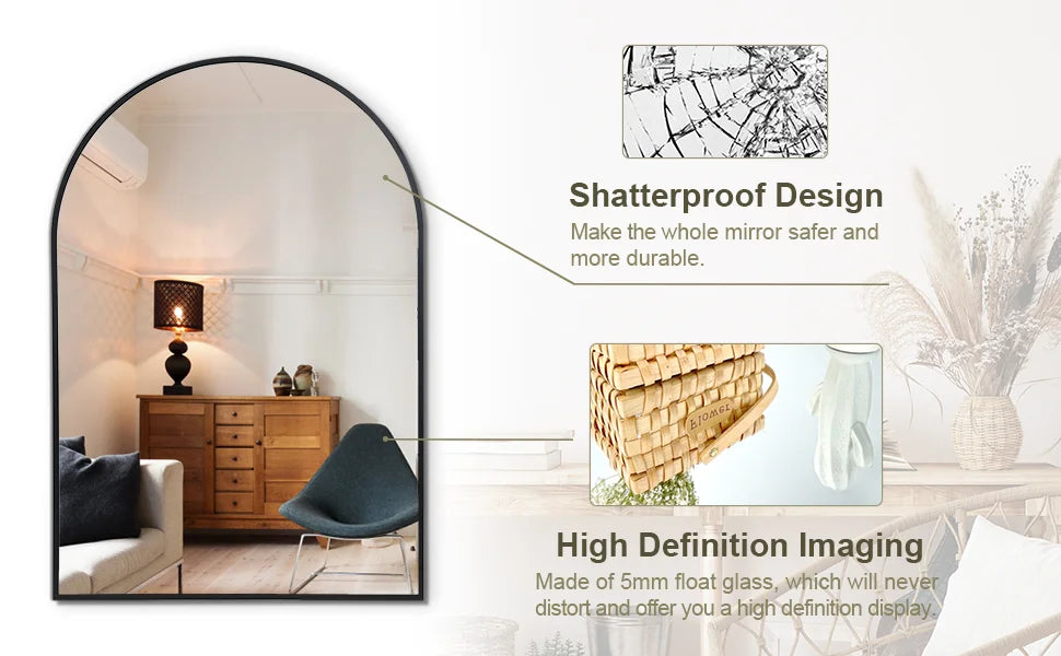 Mirror for Bathroom,Mirrors for Wall,24''x36'',Vanity Mirror for Bedroom Dresser, Entryway, Living Room, Metal Frame