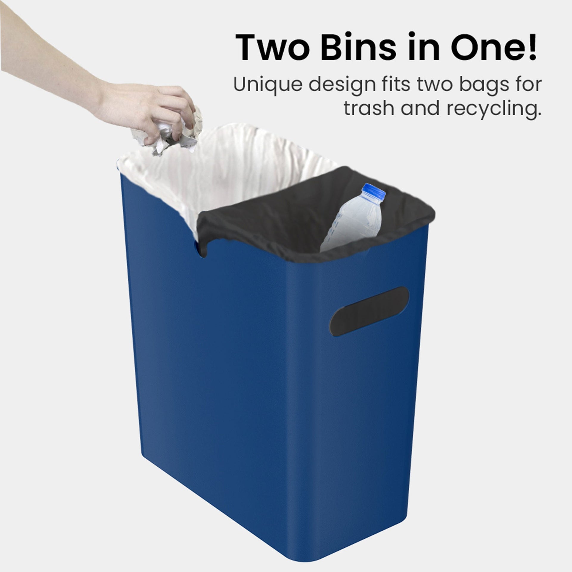 4.2 Gallon / 16 Liter SlimGiant Blue Wastebasket (6-Pack)