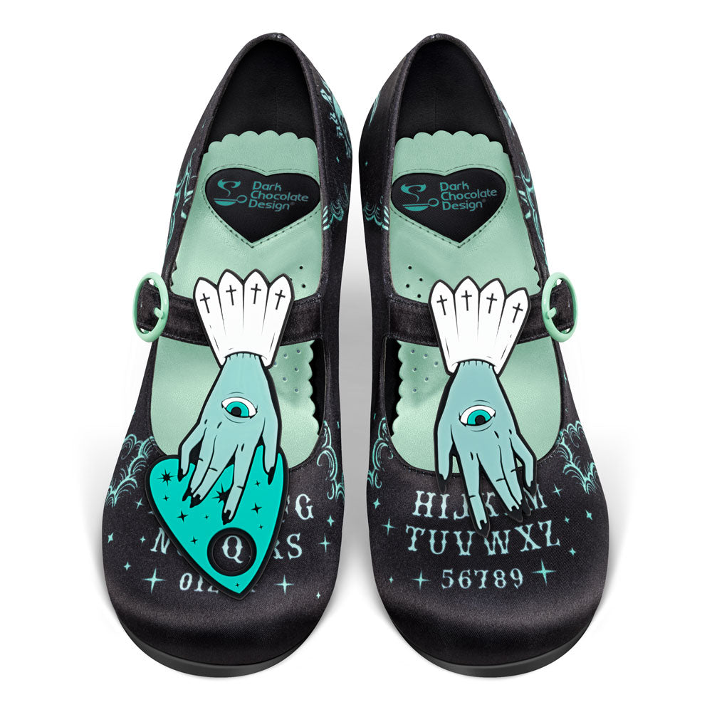 Pair of shoes with artistic design on a white background