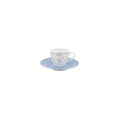 Silver Rain Espresso Cup + Saucer (Set of 4)