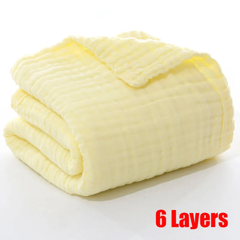 100% Cotton Gauze 6 Layer Swaddle Multipurpose Baby Blankets