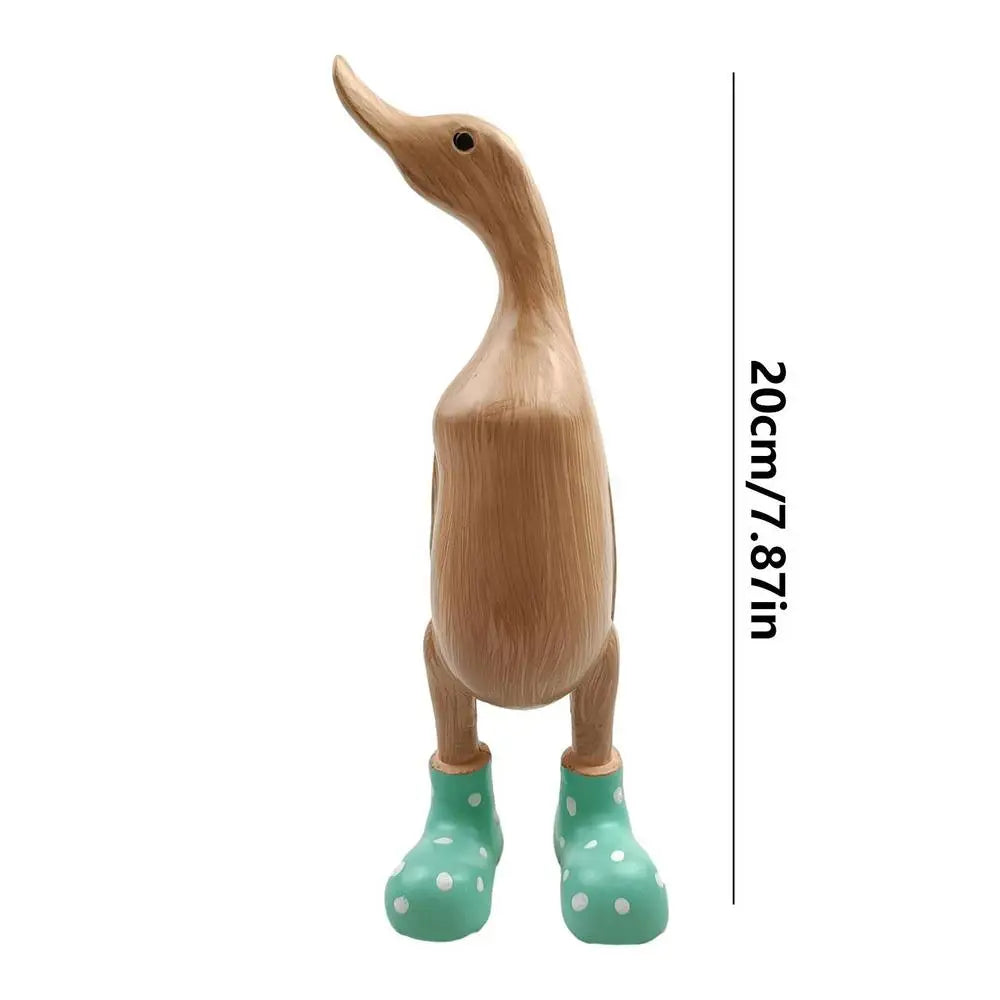 Duck Sculpture With Rain Boots | Spotted Wellies Boots Resin Duck Figurine | Duck Statue With Boots Garden Decor For Party Yard