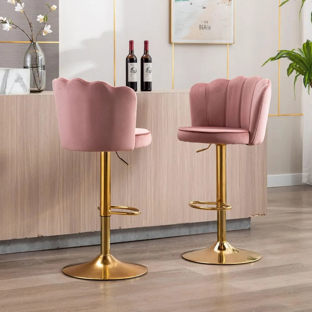 Rotating bar stool Using soft velvet fabric and high-density sponge for softness and comfort Suitable for kitchen, bar, club