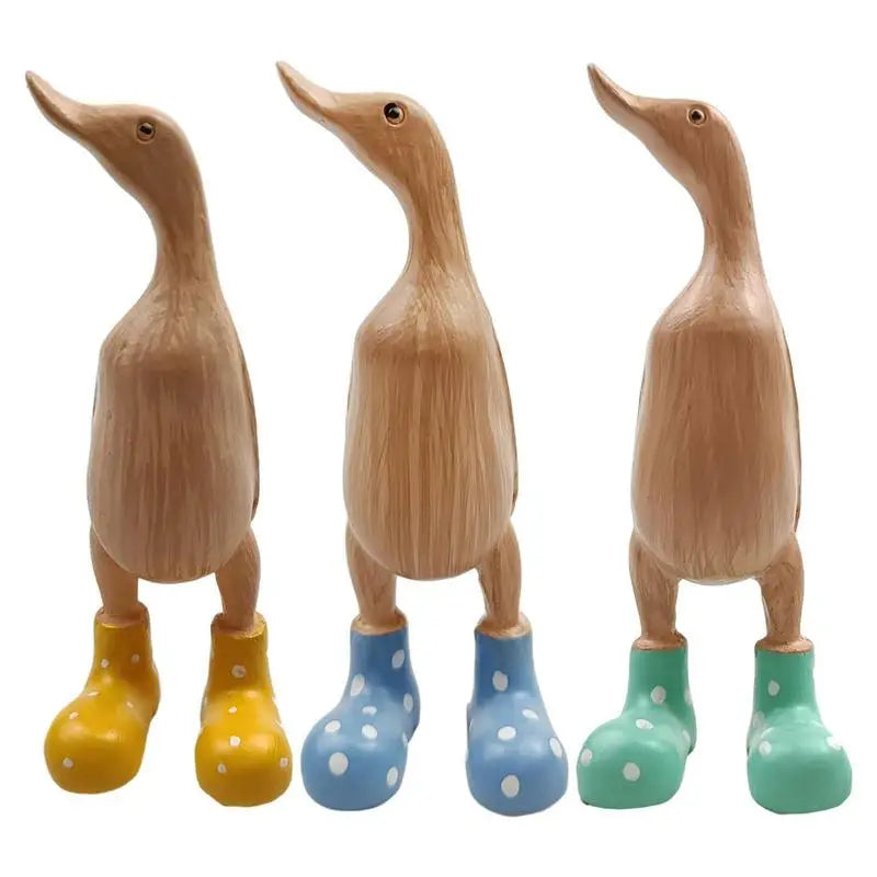 Duck Sculpture With Rain Boots | Spotted Wellies Boots Resin Duck Figurine | Duck Statue With Boots Garden Decor For Party Yard
