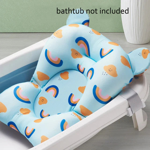 Baby Shower Bath Tub Pad, Non-Slip Newborn Bathtub Cushion Mat