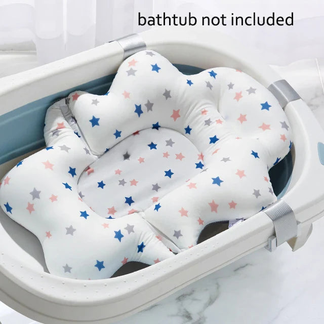 Baby Shower Bath Tub Pad, Non-Slip Newborn Bathtub Cushion Mat