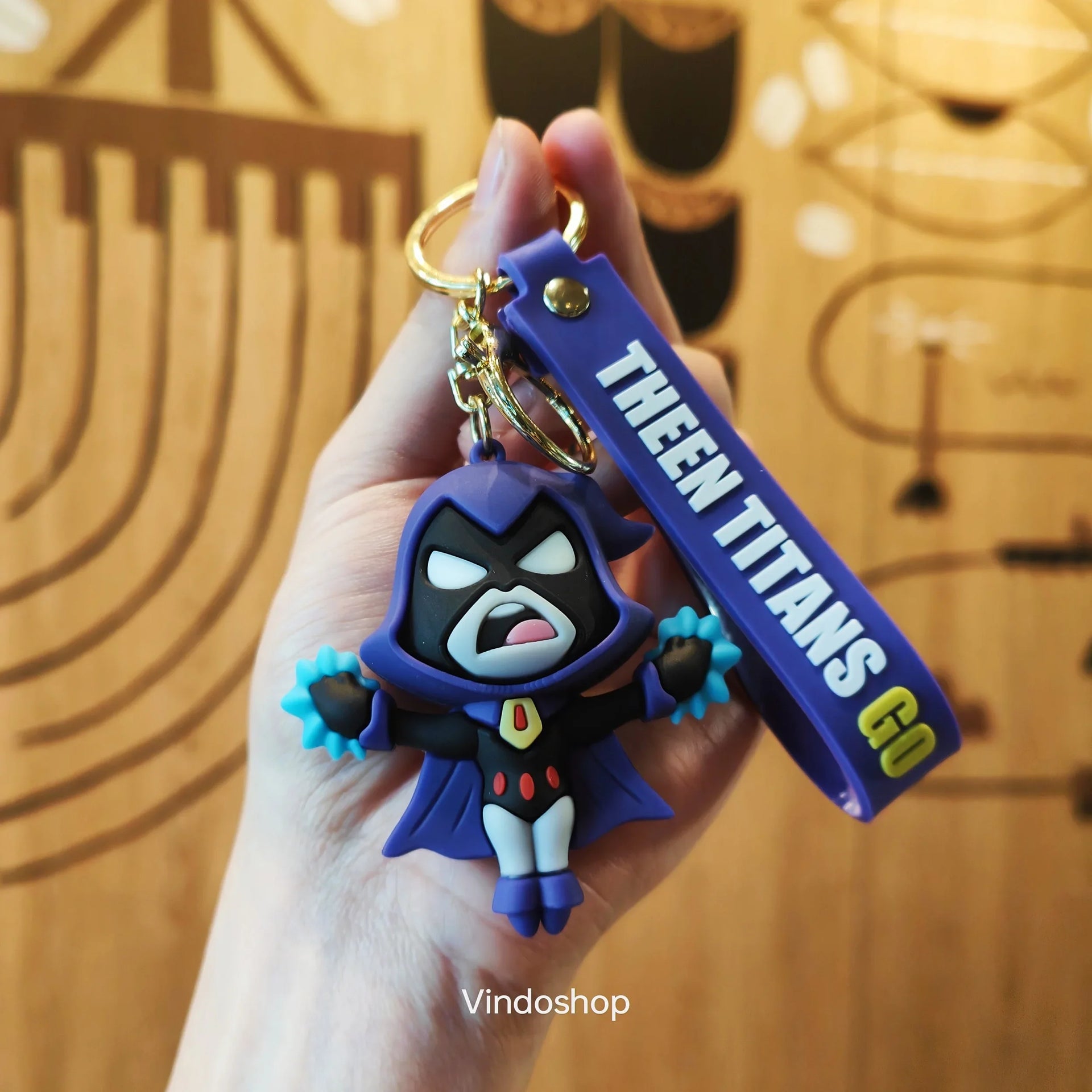 Creative Anime Teen Titan Hits Key chain cartoon man and woman bag car key chain pendant sports gift