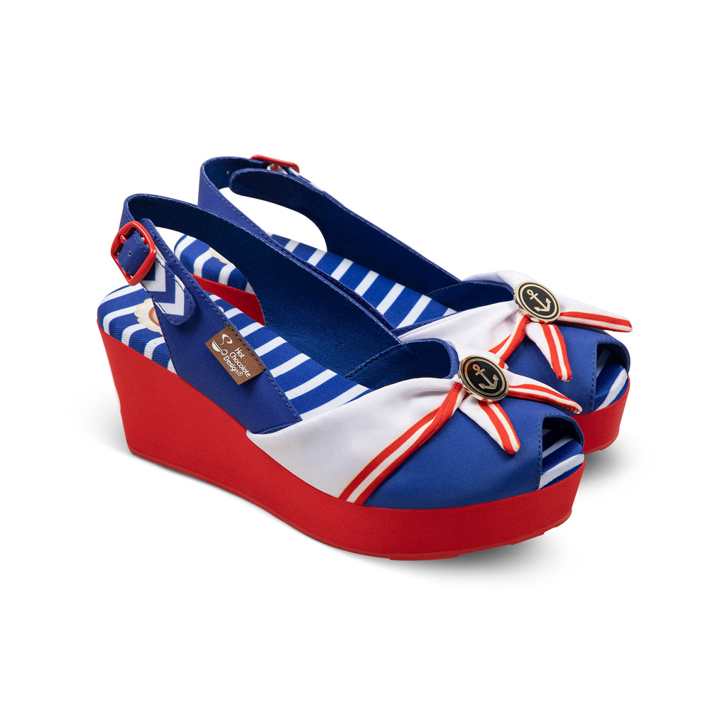 Chocolaticas® Sailors Women's Wedge Sandal