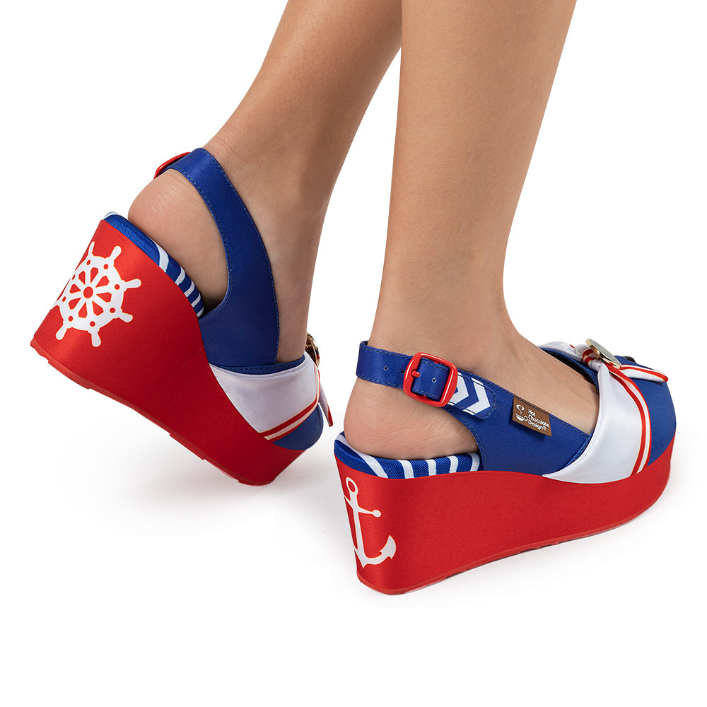 Chocolaticas® Sailors Women's Wedge Sandal