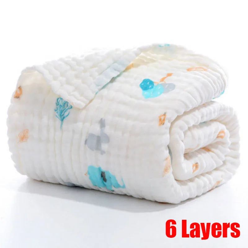 100% Cotton Gauze 6 Layer Swaddle Multipurpose Baby Blankets