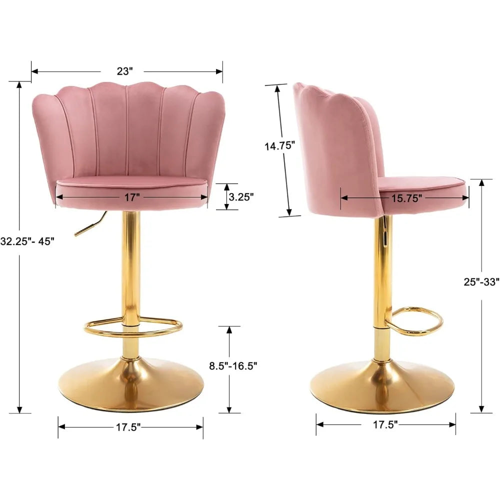 Rotating bar stool Using soft velvet fabric and high-density sponge for softness and comfort Suitable for kitchen, bar, club