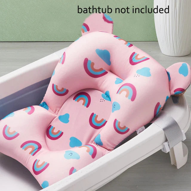 Baby Shower Bath Tub Pad, Non-Slip Newborn Bathtub Cushion Mat