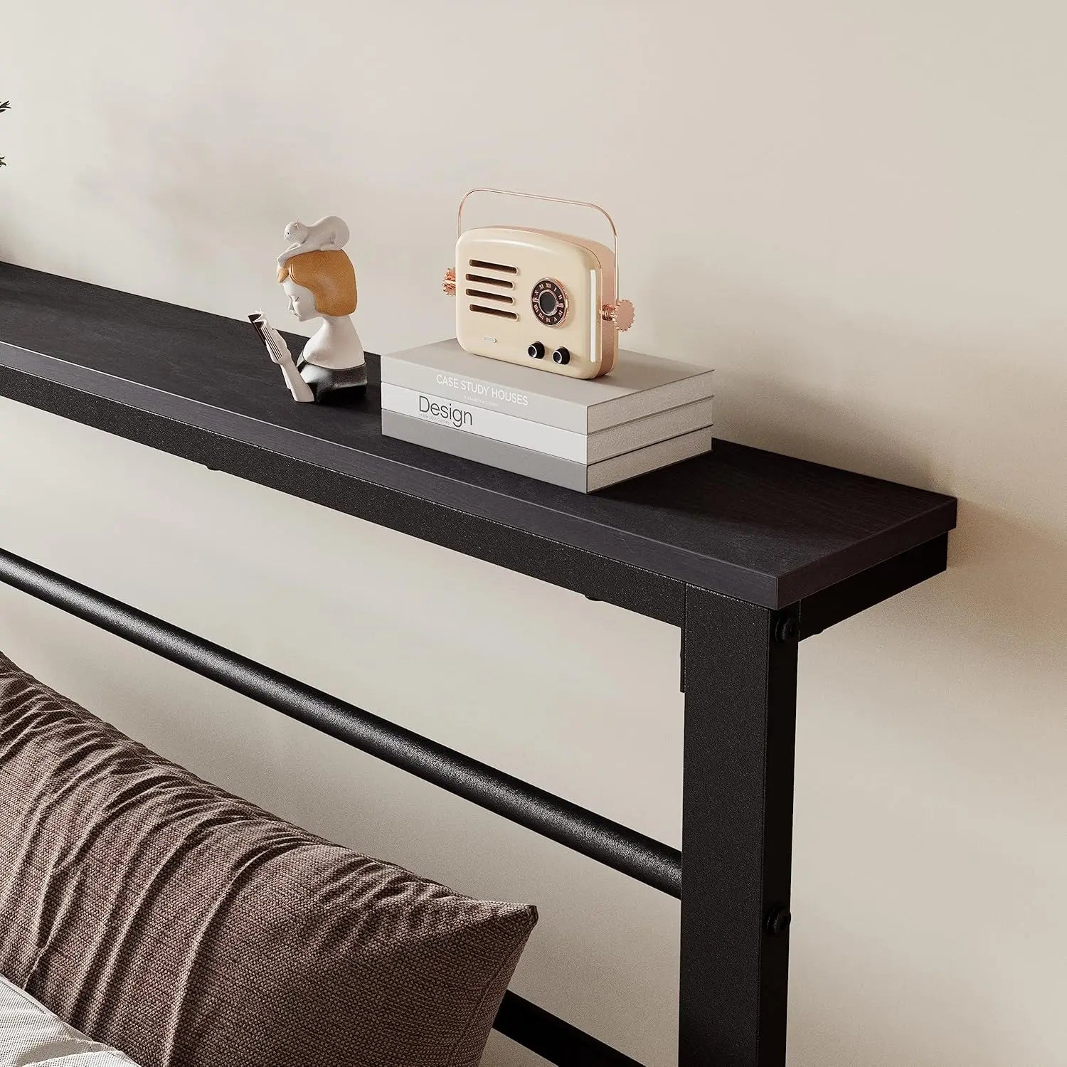 Twin Size Bed Frame with Headboard Shelf Heavy Duty Platform Bed Frame with Strong Metal Foundation No Box Spring Needed