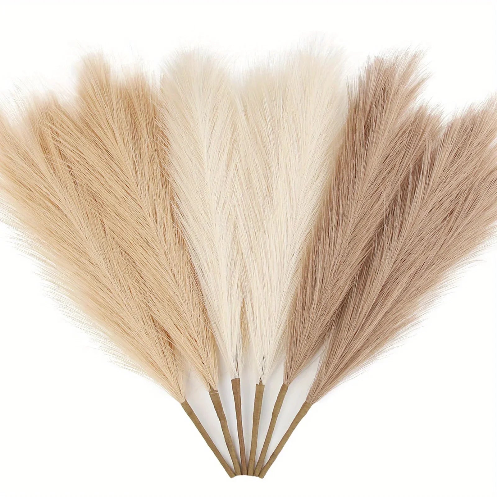 6PCS Artificial Pampas Grass Decor Flowers Fake Plant Reed for DIY Floral Table Arrange Flower Wedding Home Christmas Decoration