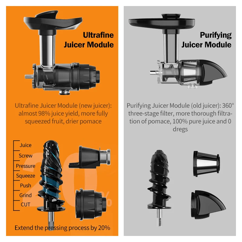 High Quality Slow Masticating Juicer Fresh Juice Machine Squeeze Blender Electric Juice Extractors Factory Home Appliance