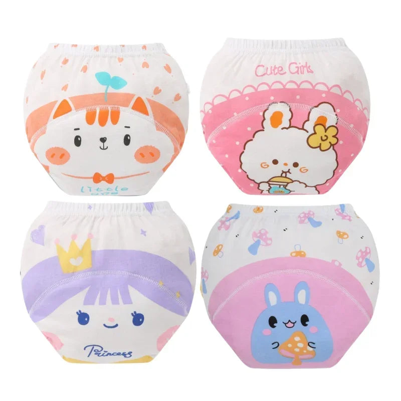 4PC Unisex Baby Training Pants for Babies (6.5-33 lbs.)