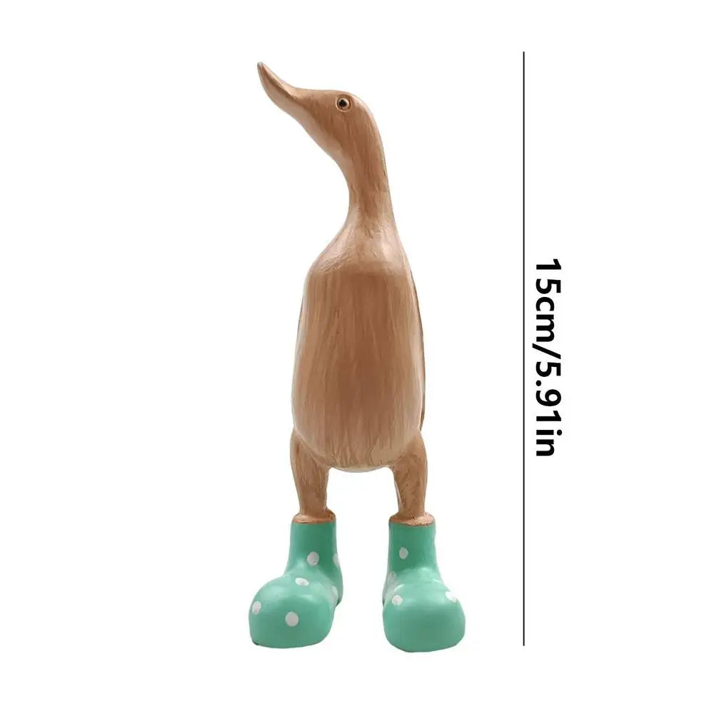Duck Sculpture With Rain Boots | Spotted Wellies Boots Resin Duck Figurine | Duck Statue With Boots Garden Decor For Party Yard