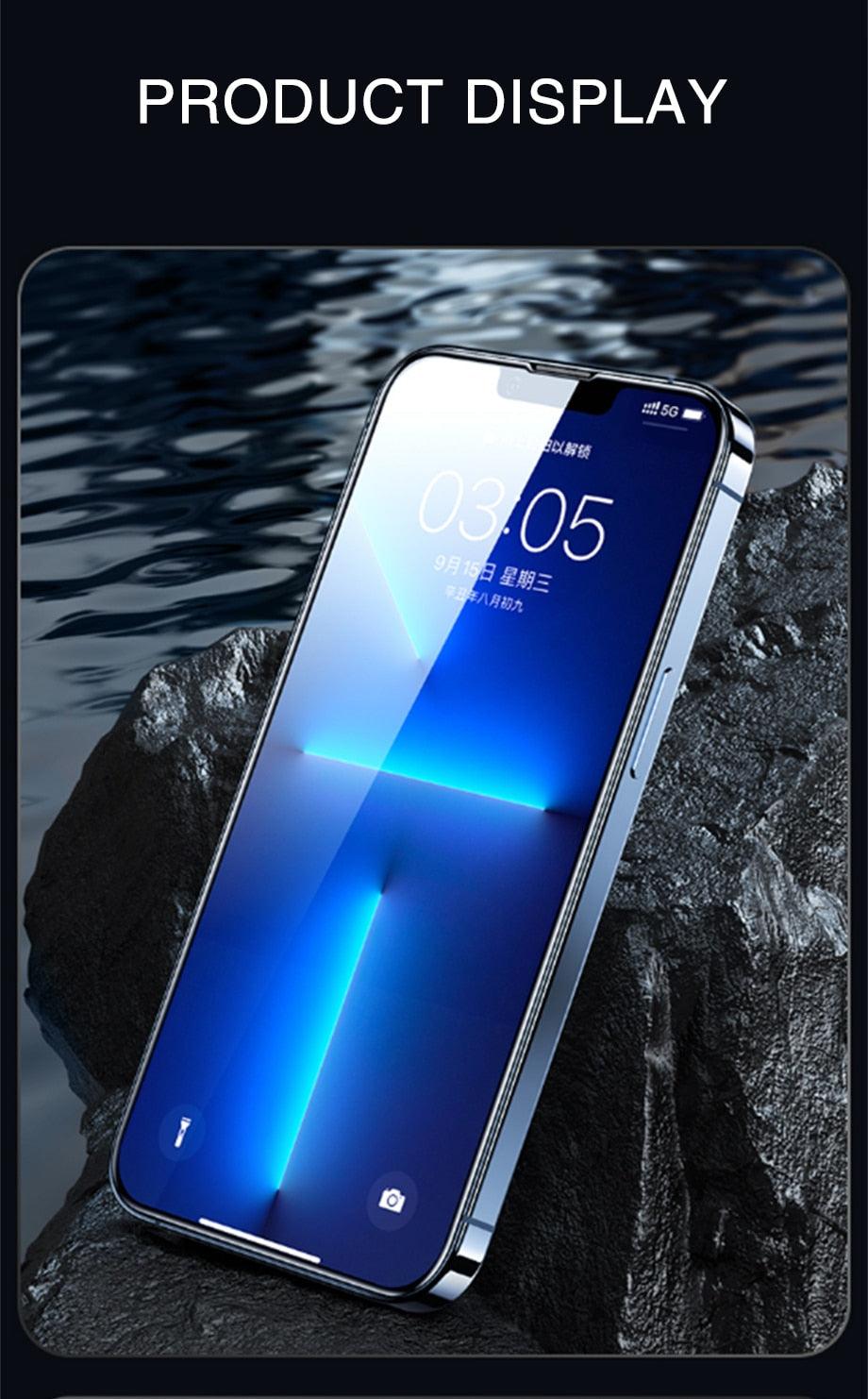 120D New upgrade Tempered Glass For iPhone 14 13 12 7 8 Plus Mini XR X XS Screen Protector For Iphone 14 13 12 11 Pro Max Glass Anti-Scratch HD Tempered Glass Screen Protector