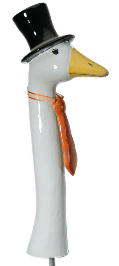 Goose with Top Hat and Tie Garden Decor