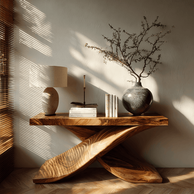 Sculptura Drift Handcrafted Solid Wood Console Table