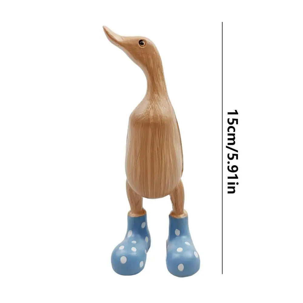 Duck Sculpture With Rain Boots | Spotted Wellies Boots Resin Duck Figurine | Duck Statue With Boots Garden Decor For Party Yard