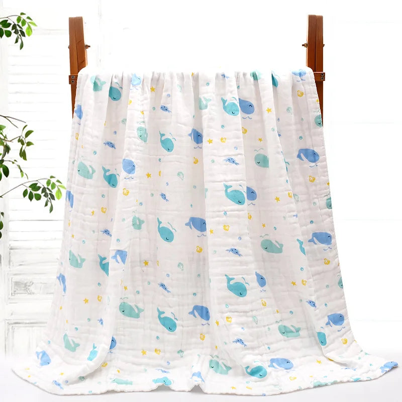 100% Cotton Gauze 6 Layer Swaddle Multipurpose Baby Blankets