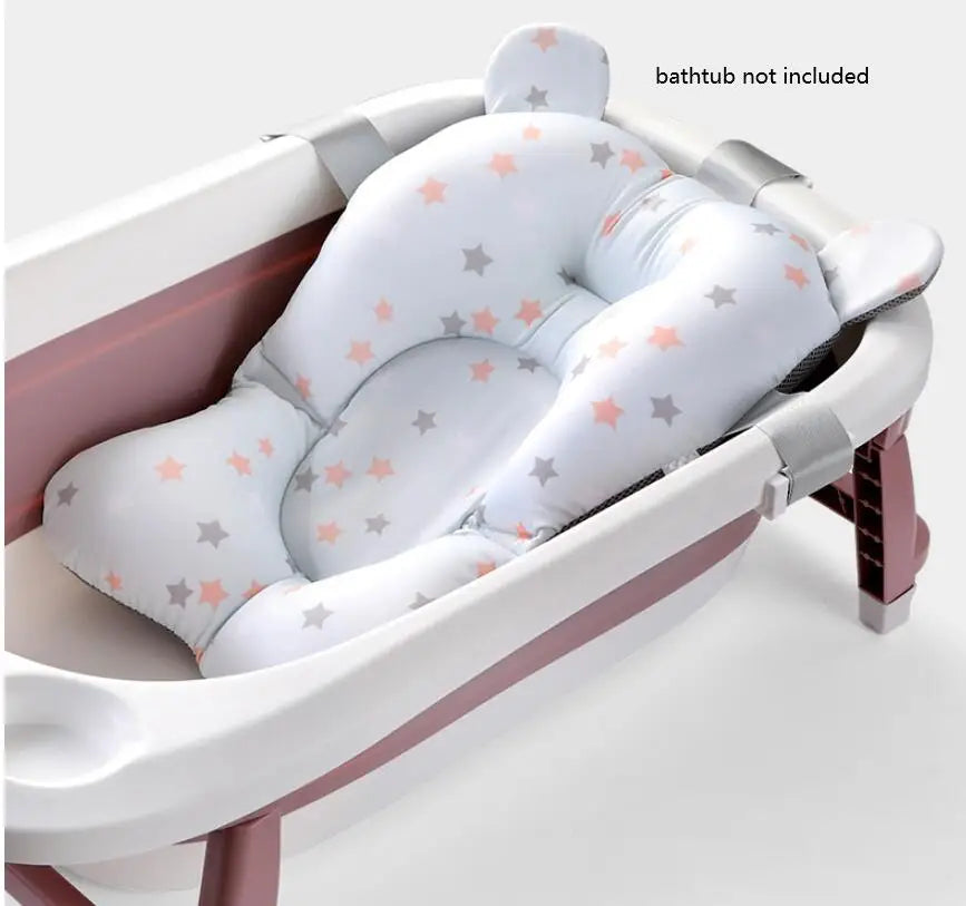 Baby Shower Bath Tub Pad, Non-Slip Newborn Bathtub Cushion Mat